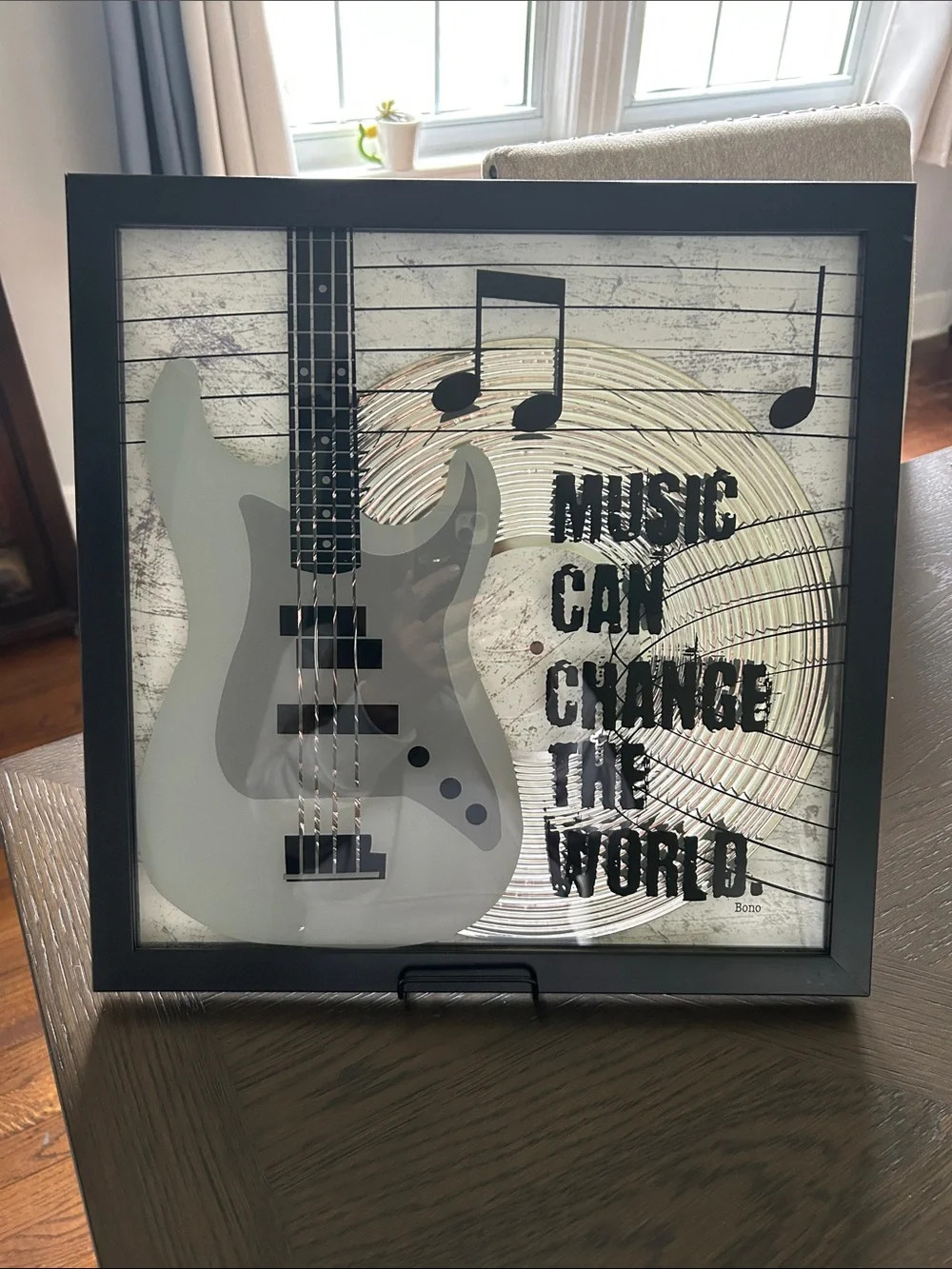 Music Can Change The World Framed Wall Art 15.5x15.5
